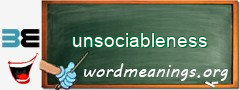 WordMeaning blackboard for unsociableness